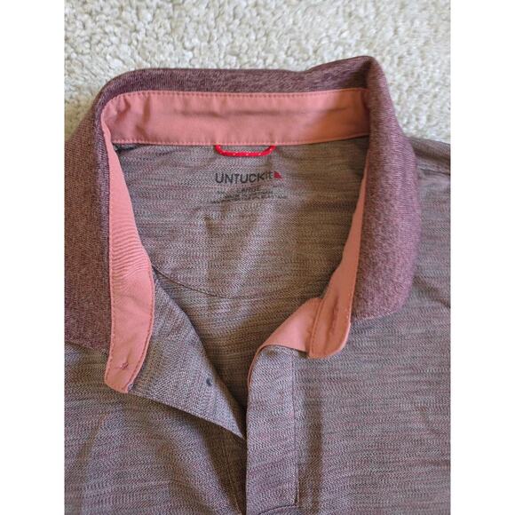 👕 Men's Untuckit “Hennifer” Short Sleeve Polo in Rose Heather - Picture 3 of 7